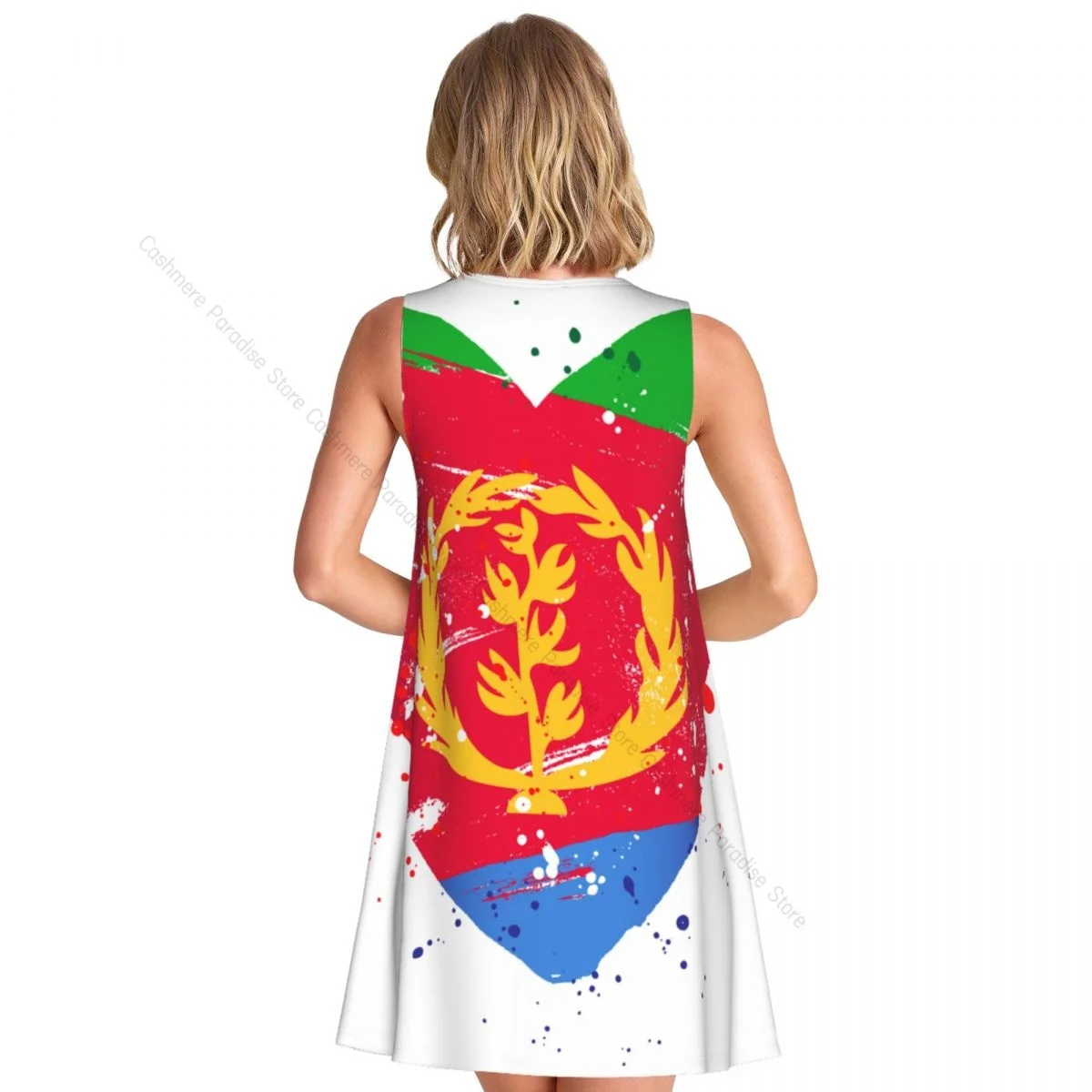 Zomerjurken voor dames Casual mouwloze jurk Eritrea Heart Tank-overgooiers met zakken