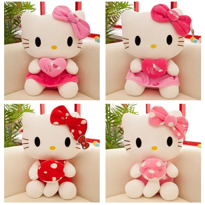 25cm Hello Kitty juguetes de peluche Sanrio lindo película KT gato muñecas suave relleno Hello Kitty regalos de cumpleaños para niños juguetes de animales