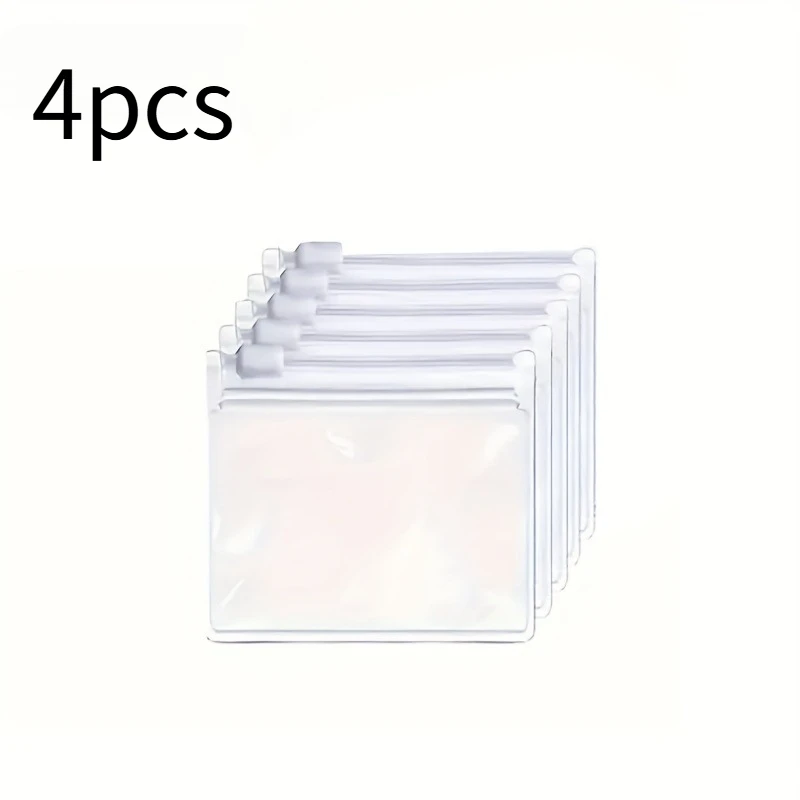 4pcs Reusable EVA Capsule Bag - Safe Multi-Purpose Travel Medicine and Small Items Storage Bag, White