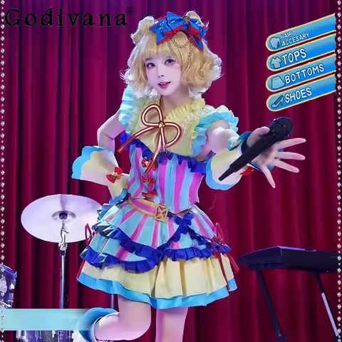 Accessories Socks Party Carnival Uniform Suit Women Pretty Cosplay Anime Pripara Costume Lady New Sweet Lolita Skirt Set