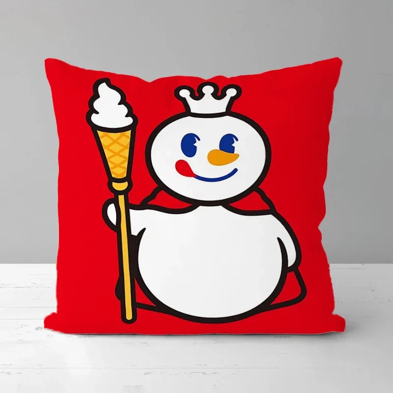 

MIXUE Pillow Covers Decorative Sofa Cushions Kawaii Snow King Duplex Printing Short Plush Pillows Decor Home Cushion Cover 45*45