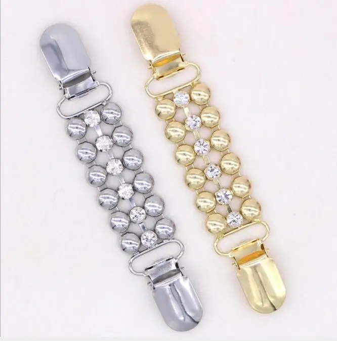 1Pcs Gold Silver Rhinestone Buttons Claw Sweater Clips Shawl Blouse Metal Buttons Buckles Flexible Cardigan Collar Decoration