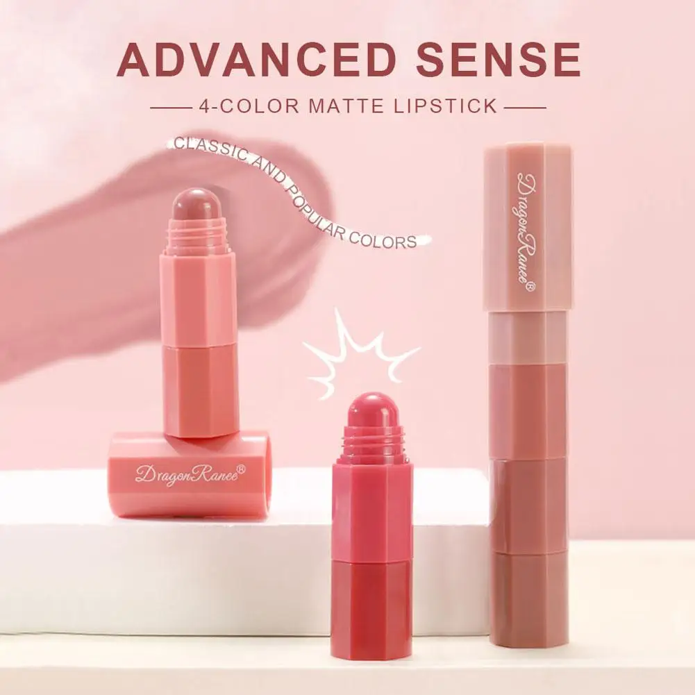 4 in 1 Velvet Matte lipstick Pen Waterproof Lasting Smooth Lips Lines Lightening Lip Cosmetics Fine Cup Non-Stick Q7H9