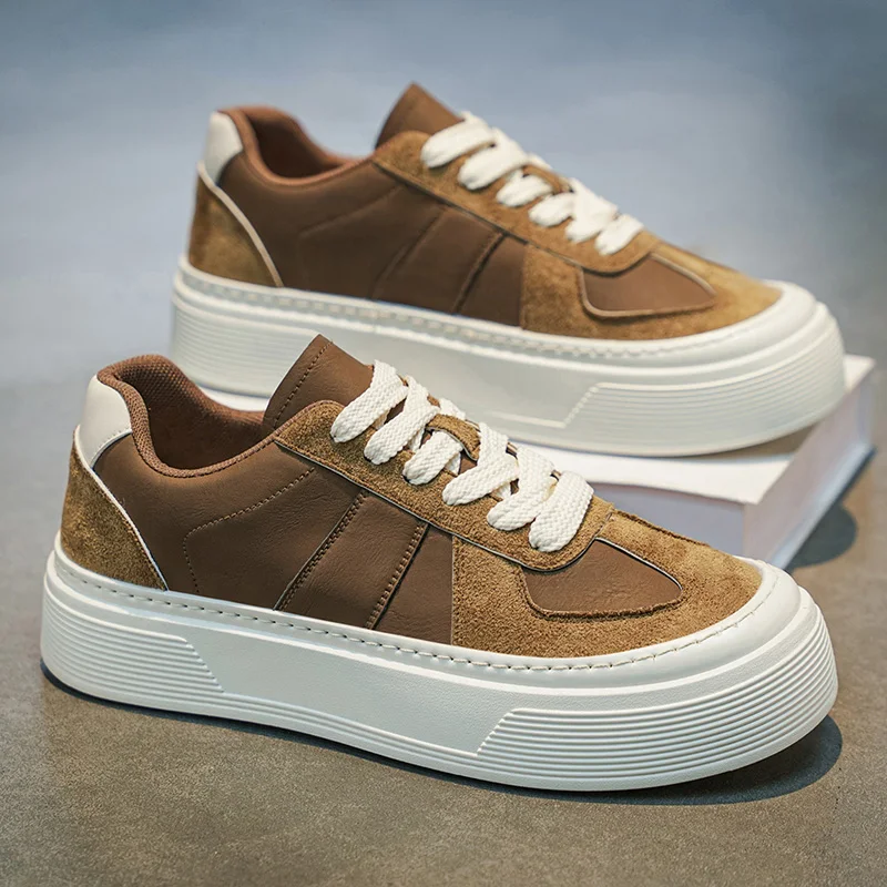 Brown Man Sneakers Good Quality Autumn Men's Casual Shoes Fashion Trendy Shoe Fashion Outdoor Wear-resistant Skateboard Non-slip