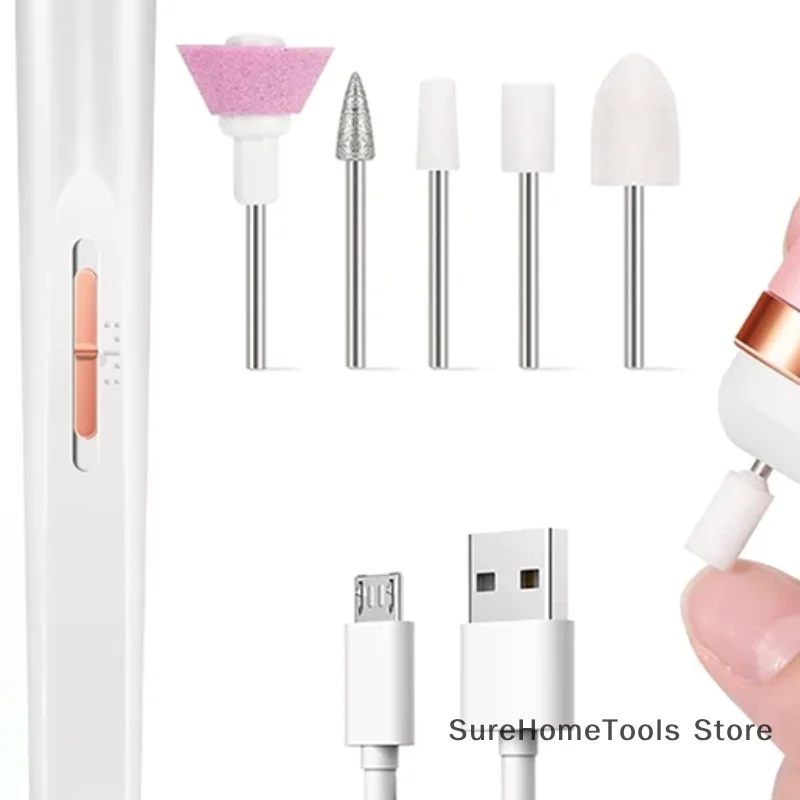 5-in-1 professionele elektrische nagelmanicureset met licht - multifunctionele nagelboormachineset voor salon- en doe-het-zelf-manicure thuis