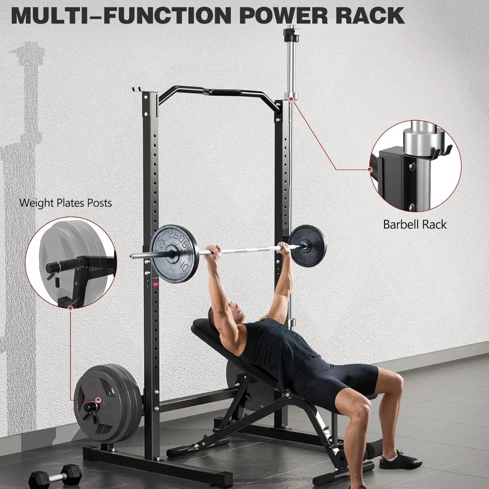 Weight Bench with Squat Rack Adjustable Workout Benchs with Rack for Bench Press Sthrength Training