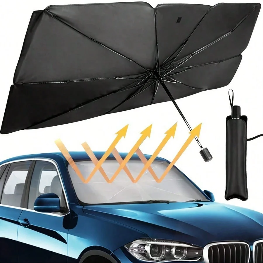 Car Sunshade, Windshield Sunshade, Car Interior Sun Protection and Heat Insulation Device, Foldable Car Sunshade Panel. image 4
