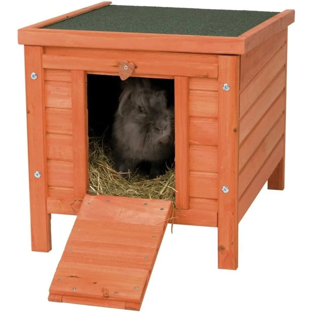 

Rabbit Hutch Cat House, Small Animal Home, Shelter Weatherproof for Guinea Pigs Chinchilla (Brown)