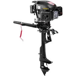 4 Stroke 6.0HP Marine Boat Engine Outboard Motor Displacement 140cc with Air Cooling System for Inflatable Fishing Boat Kayak