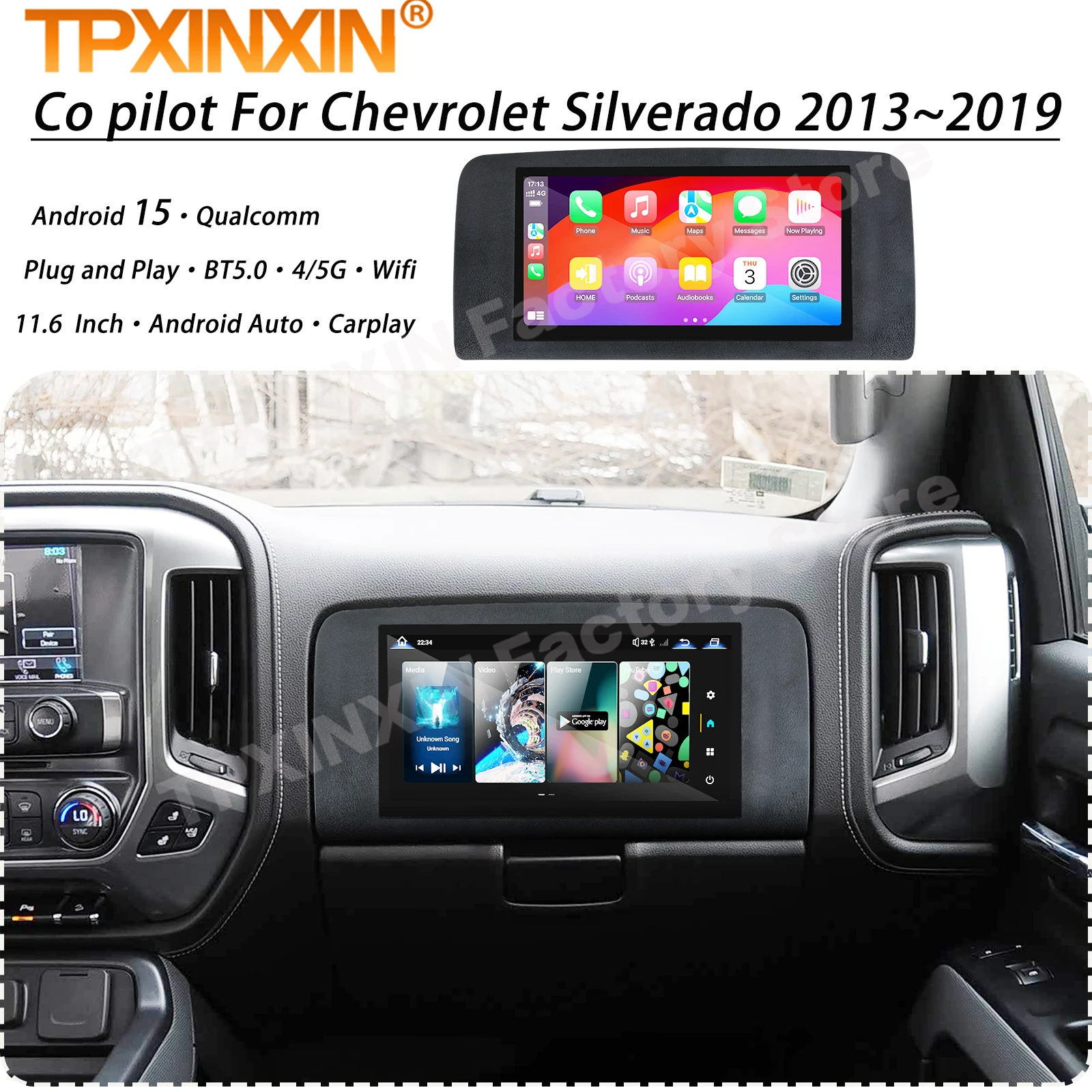 

8+128GB Co-pilot LCD Instrument Cluster For Chevrolet Silverado 2013~2019 Android 15 Display Virtual Cockpit Instrument