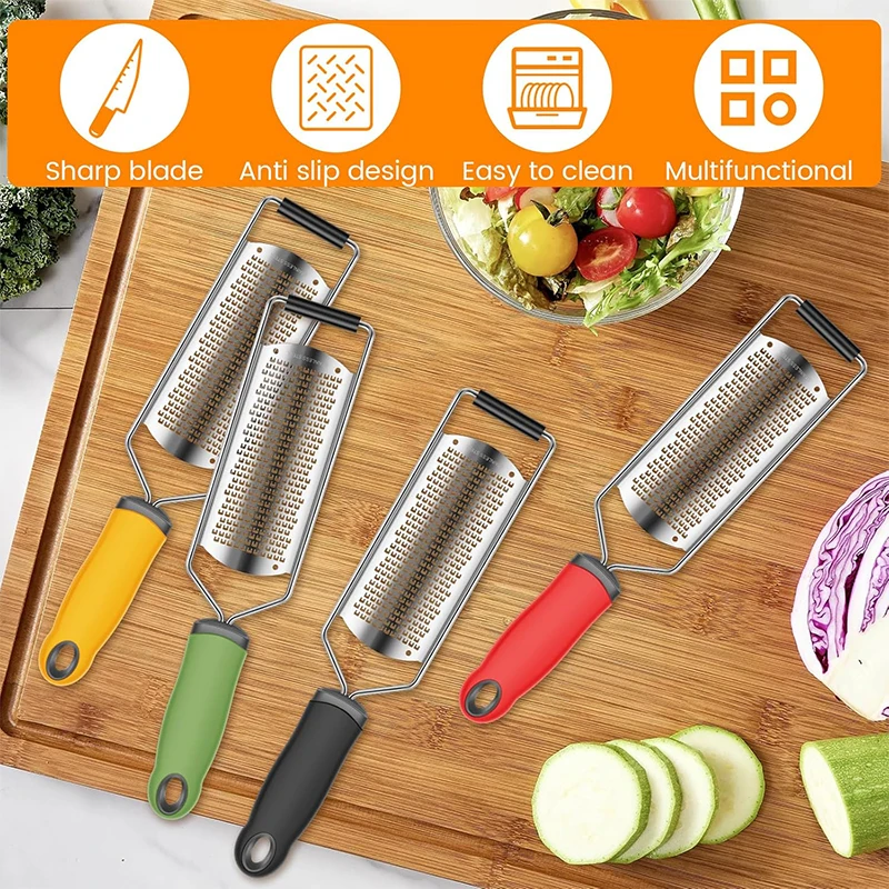 

Stainless Steel Lemon Zester Cheese Grater With Handle Protective Case For Ginger Nutmeg Chocolate Citrus Tool