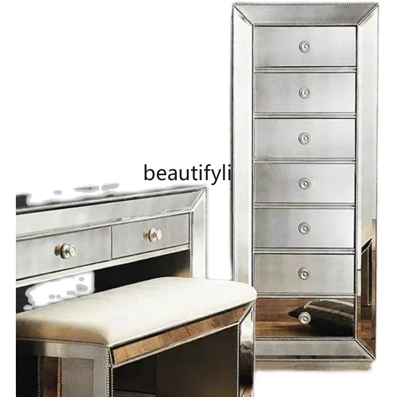 

Nordic Sideboard Cabinet Entrance Storage Curio Cabinet Hall Bedside Table 7-Drawer Cabinet