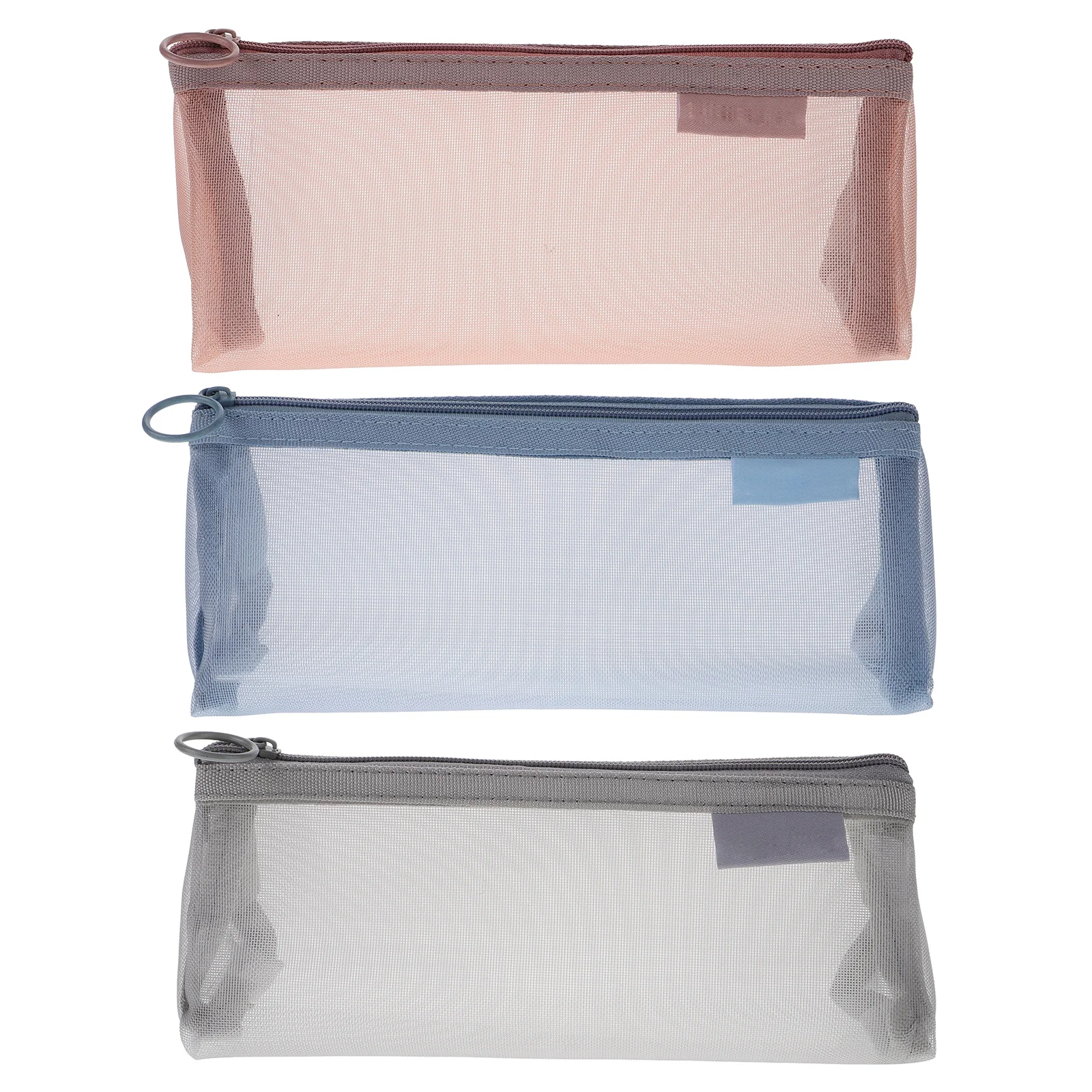 

3 Pcs Pencil Case Clear Zipper Pouches Double Mesh Makeup Bag Cute Children for Exams Miss Layer Travel