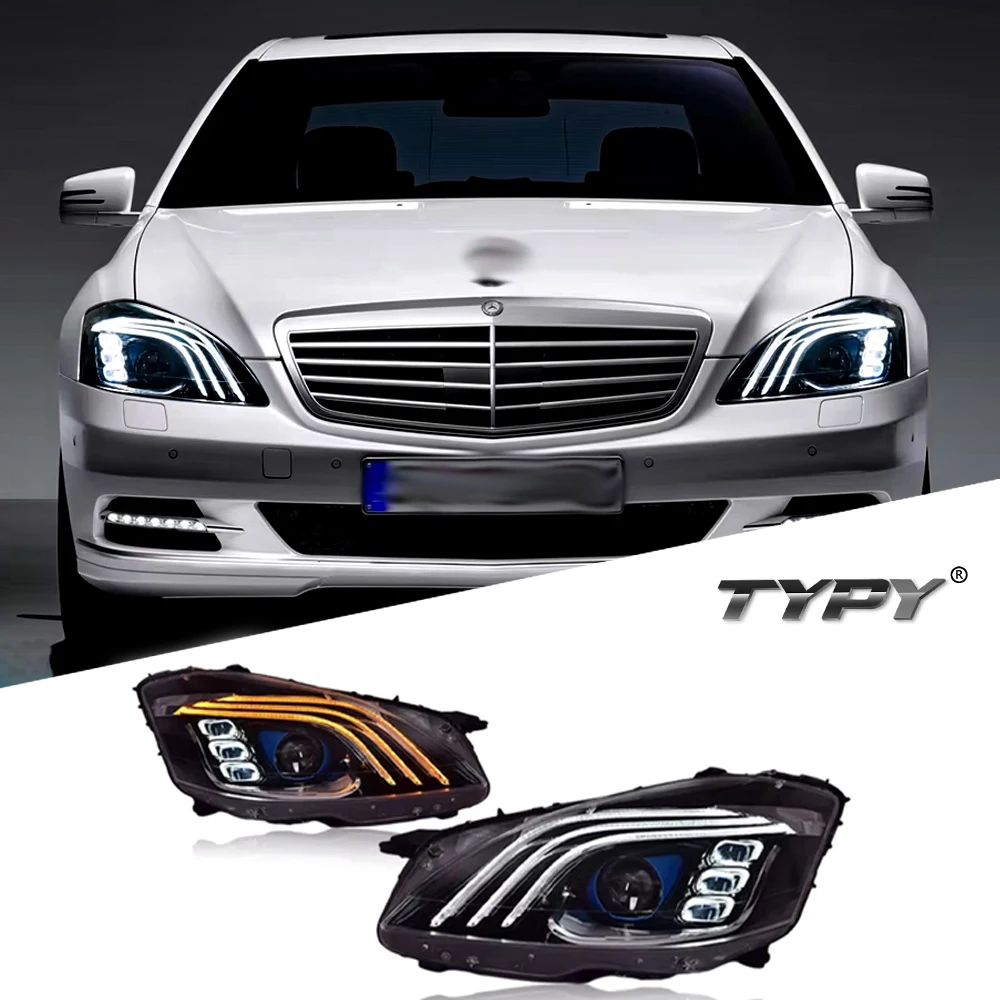 Car For Benz S-Class W221 Headlight 2006-2013 Upgrade Modified to New DRL Dynamic Turn Signal LED Headlight Auto Accessories