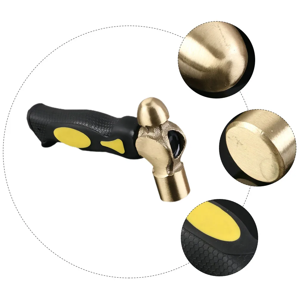 

1Lb Double-Face Brass Hammer Round Head Metal Stamping Tool For Jewelry Making Woodworking Camping Hiking Tools