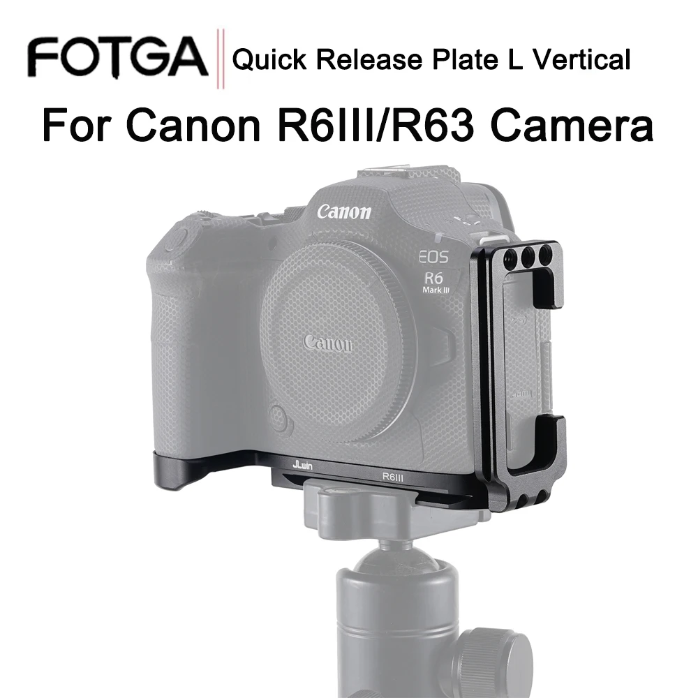 FOTGA L-type For Canon EOS R6III Quick Release Plate Arca Swiss R63 Baseplate Vertical Hand Grip Clapboard L plate Camera Tripod