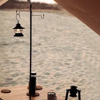 Outdoor Camping Hiking Aluminum Alloy Foldable Lamp Post Pole Portable Fishing Hanging Light Fixing Stand Holder Lantern Stand