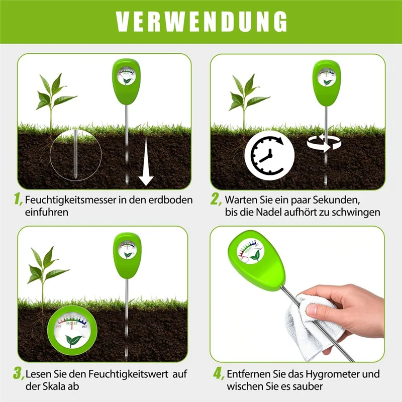 

AB13-Plant Moisture Meter Without Batteries Portable Soil Moisture Meter For Plants Hygrometer For The Garden