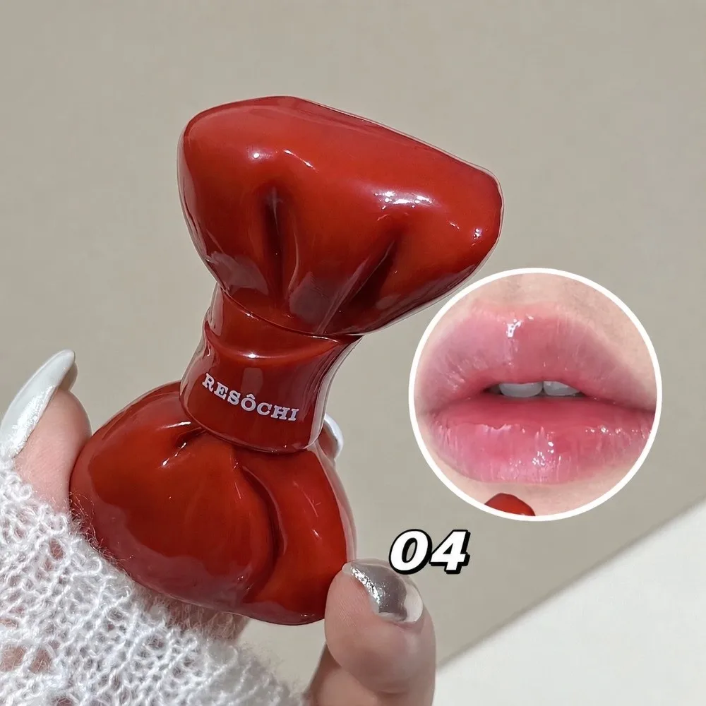 Bow Tube Jelly Mirror Lip Gloss Moisturizing Watery Texture Bowknot Lip Tint Non Sticky Long Lasting Liquid Lipstick Cosmetic