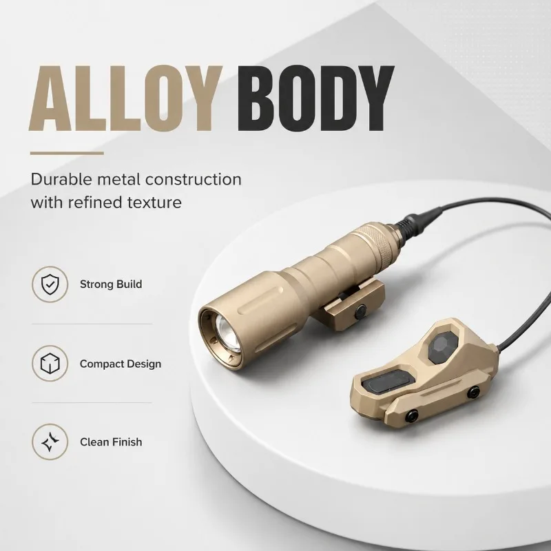 Zoomable PLH‑V2 Metal Flashlight, High Lumen Illumination Lamp with Mouse‑tail On Off Switch Hobby Parts