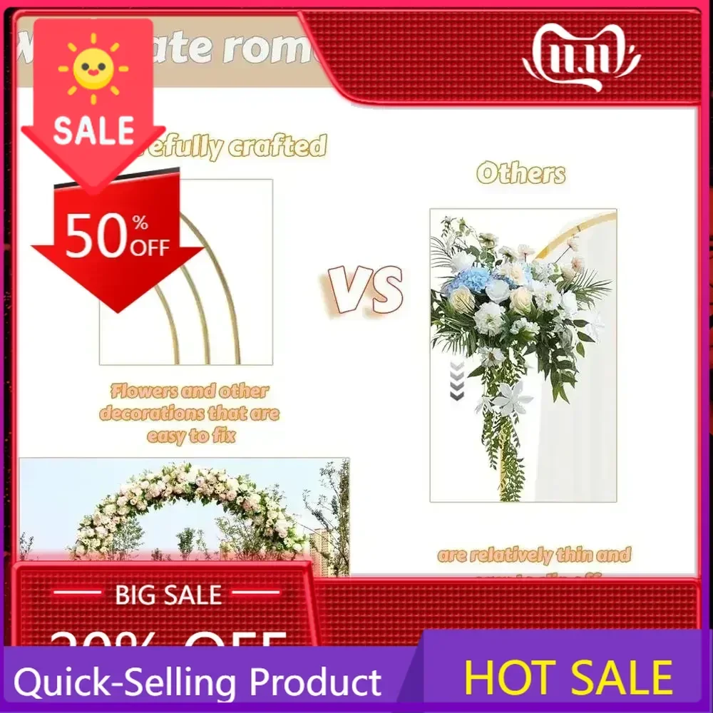 

BestsellerBestsellerElegant Gold and White Metal Wedding Garden Arch with Balloon Stand for Outdoor and Indoor Ceremonies