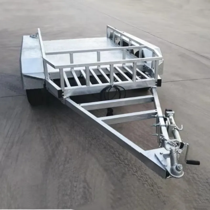 Box Trailer 6*4 Galvanized Box Cage Trailer Single Axle Car Trailer With Led Light Sets With 7 Pin Plug
