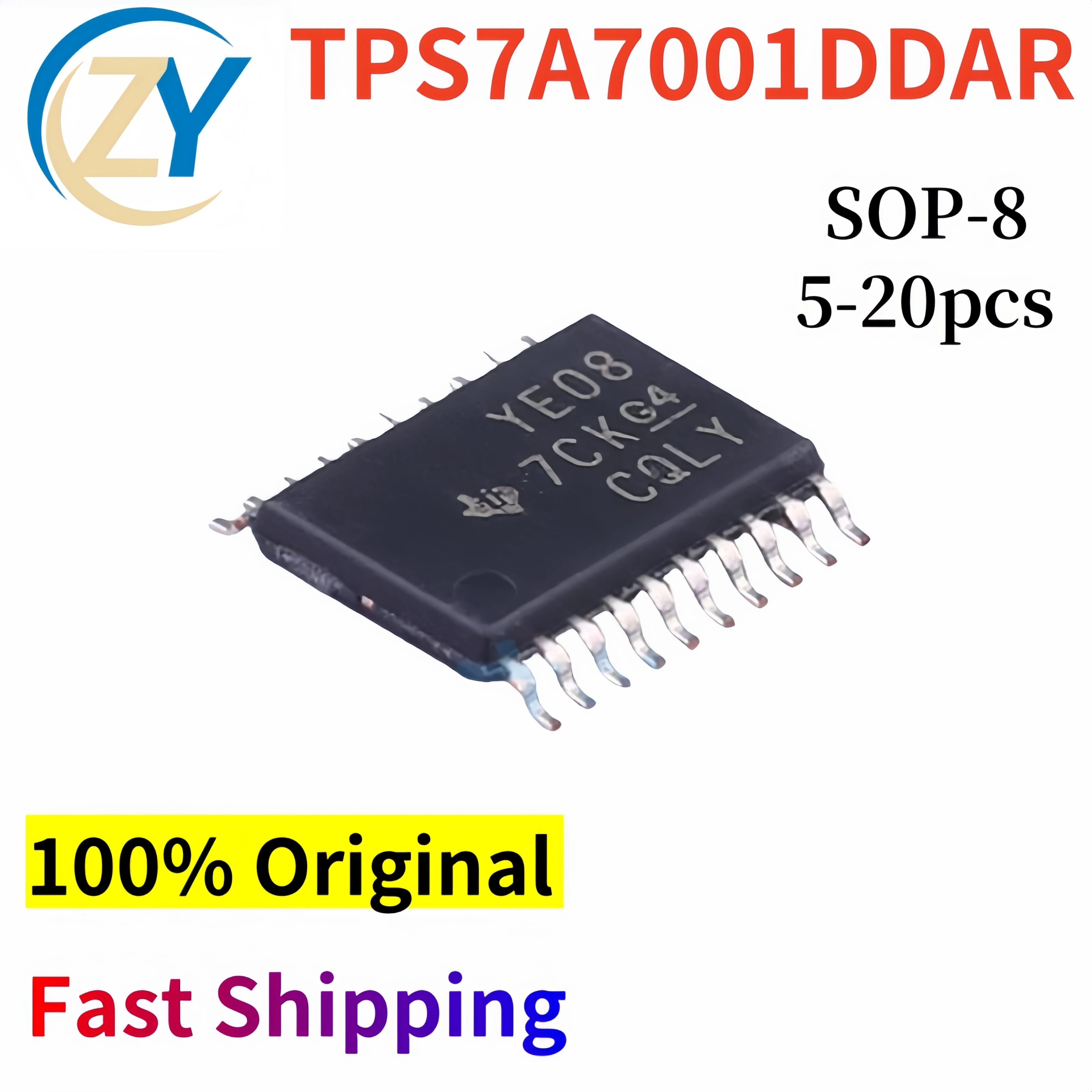 (5-20pcs) TPS7A7001 Regulators TPS7A7001DDAR SOP8 500mV to 5V 100% Original & In Stock