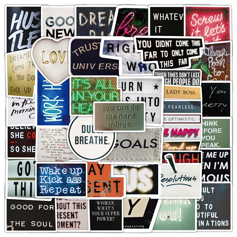50-Piece Classic Vintage Letters Stickers - Decorative Decals for Notebooks, Journals Phone Cases & Laptops Giajar Sticker Store
