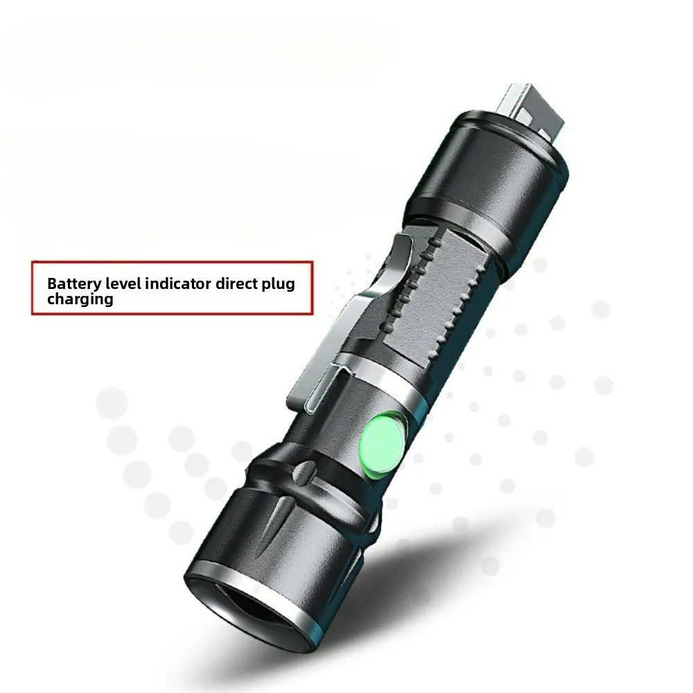 Super Bright Zoomable Mini Flashlight, USB Rechargeable Waterproof Emergency Torch for Home Outdoor Camping Use