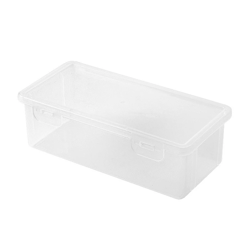 1Pc Large Capacity Plastic Pencil Box Stackable Translucent Clear Organizer Office Supplies Storage