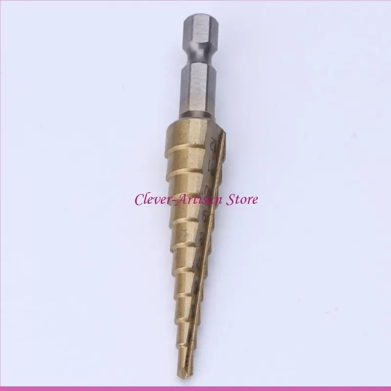 E06B HSS Cocted Step Stage Spet 1/4 "шестнадцатеричный хвостовик 3-12 мм режущий инструмент