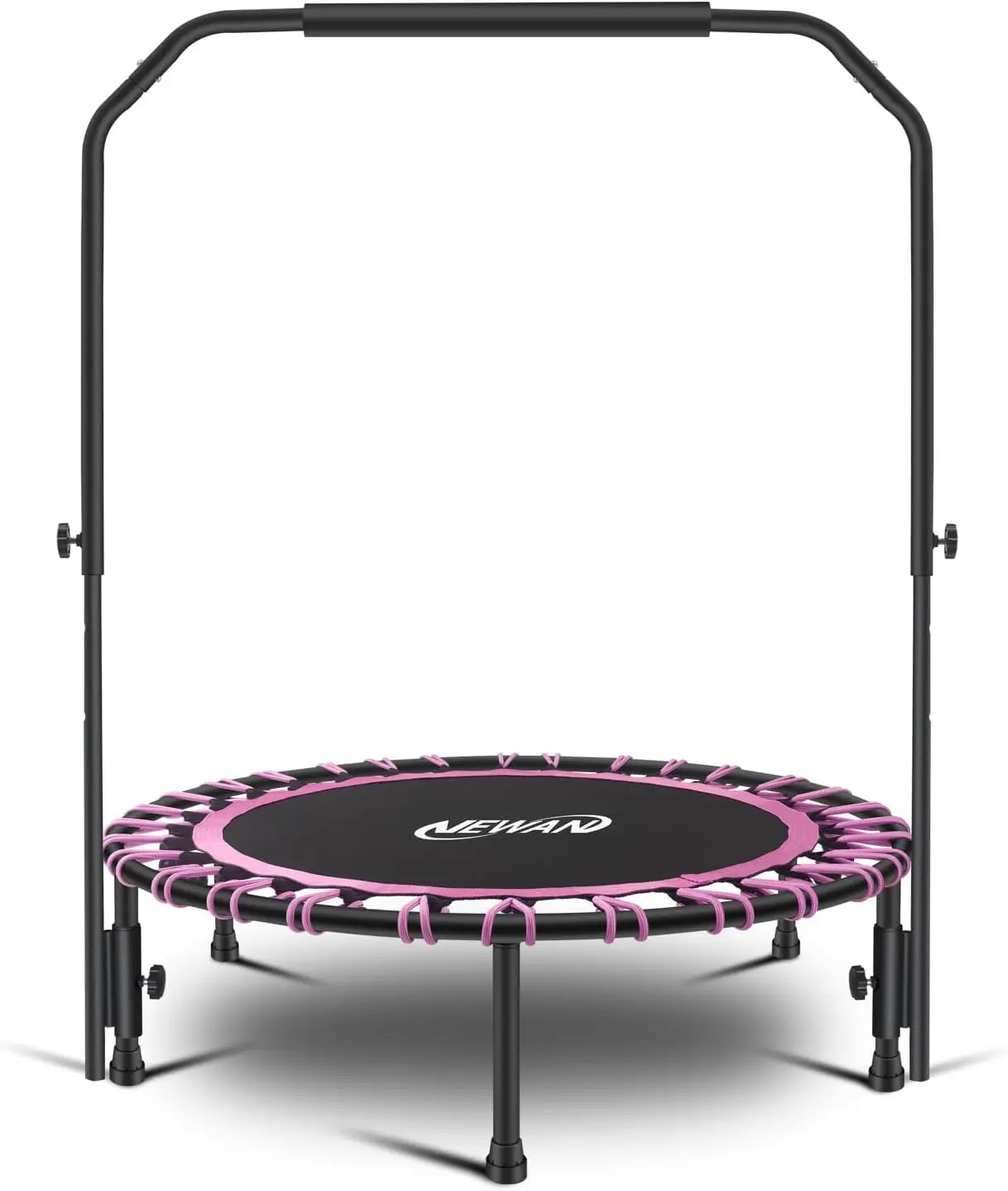 

40" Silent Mini Trampoline with Adjustable Handle Bar Fitness Trampoline Bungee Rebounder Jumping Cardio Trainer Workout for Adu
