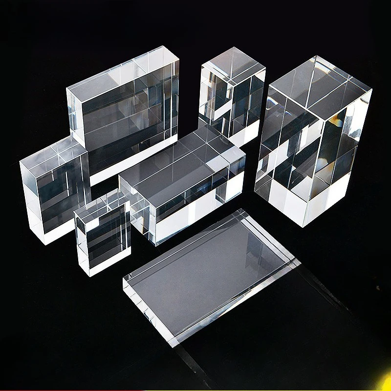 Crystal Brick Crystal Glass Square Rectangular Inner Engraving LOGO Crystal Base Supply White Embryo Full Size Customization