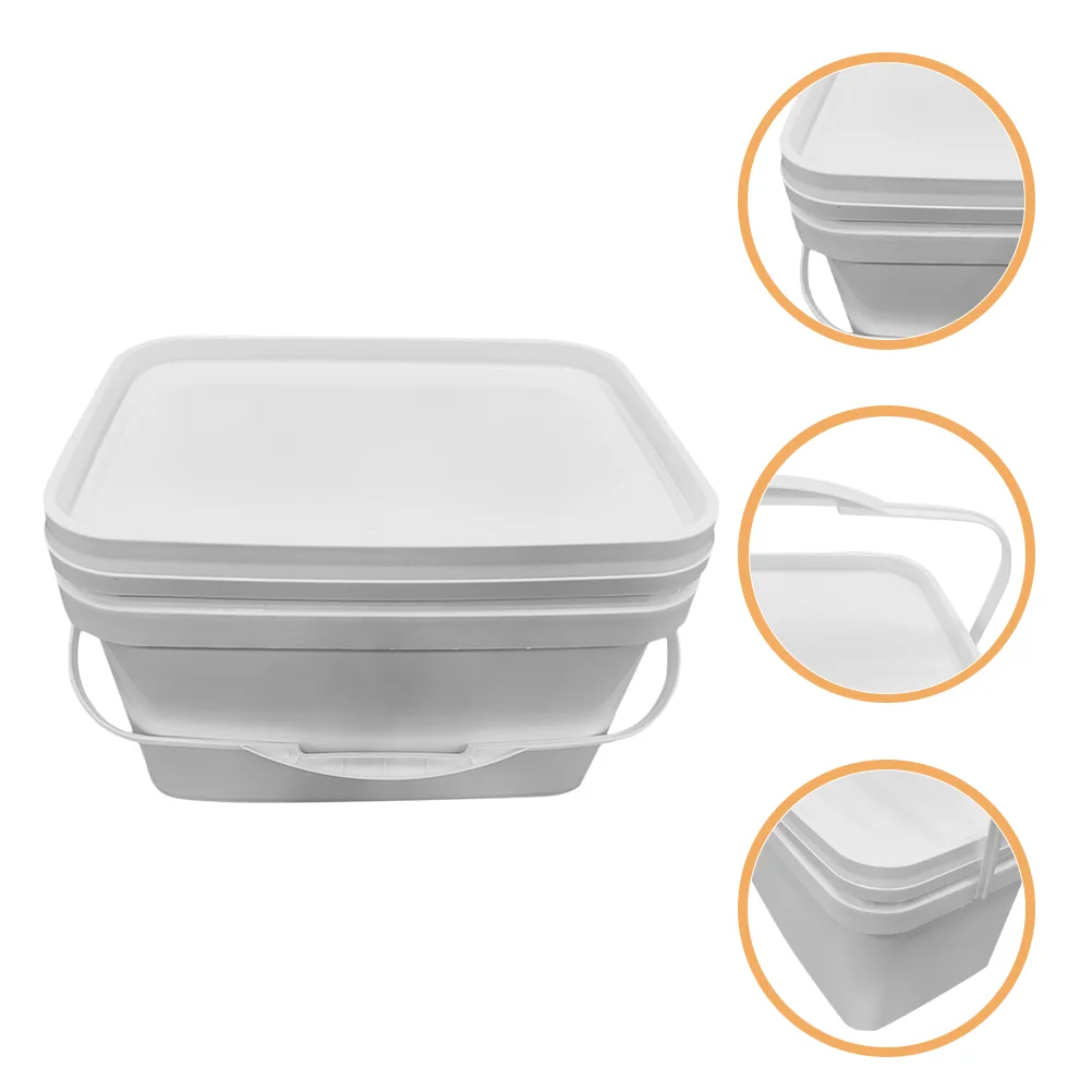 Paint Bucket Outdoor Favor Containers Pigment Food with Lids Plastic Handle Hand-held Milk