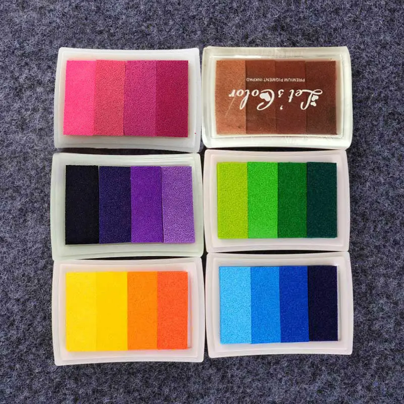 New Homemade DIY Gradient Color Ink Pad Multicolour Inkpad Stamp Decoration Fingerprint Scrapbooking Accessories
