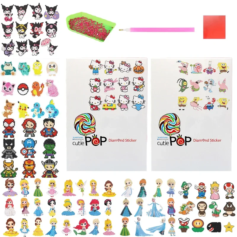 MINISO Sanrio DIY Diamond Painting Autocollants Anime Kuromi Hello Kitty Diy Sticker Diamond Art Mosaic Kids Toy Gift