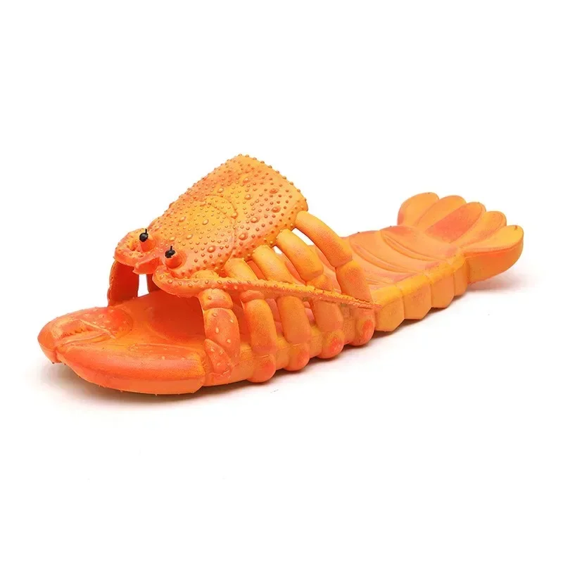 2024 New Summer Men\'s and Women\'s Fashionable Sandals Lobster Slippers Funny Parent-child Crayfish Beach Slippers