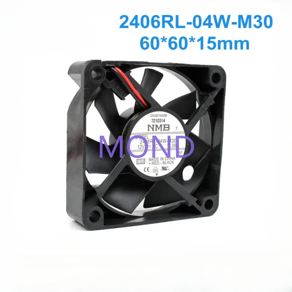 2406RL-04W-M30 Server Fan for NMB NMB-MAT High Air Silent Flow Axial Inverter Cooling Fan 12V 0.08A 6CM 6015 60*60*15MM 2-3-wire