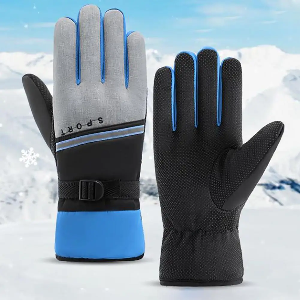 Guantes de invierno cálidos a prueba de viento, impermeables, pantalla táctil, antideslizantes, Snowboard, moto de nieve, ciclismo, esquí, dedos