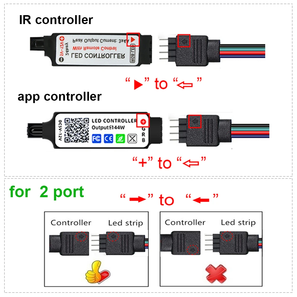 USB 5V LED Strip Controller for 5V RGB Led Strip, 4Pin, IR Controller, APP & IR Controller, Music Sync & APP & IR Controller