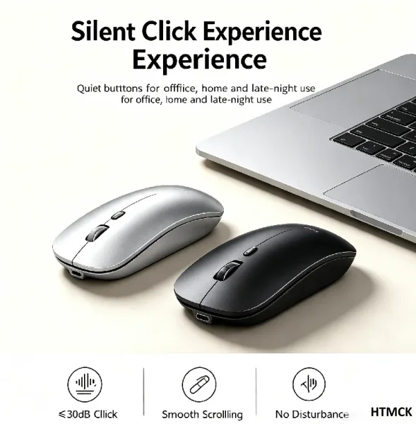 Ergonomic Wireless Gaming Mouse RGB Backlight USB Compatible Rechargeable Silent Backlit Mouse for Laptop PC - Silent Gaming Mic
