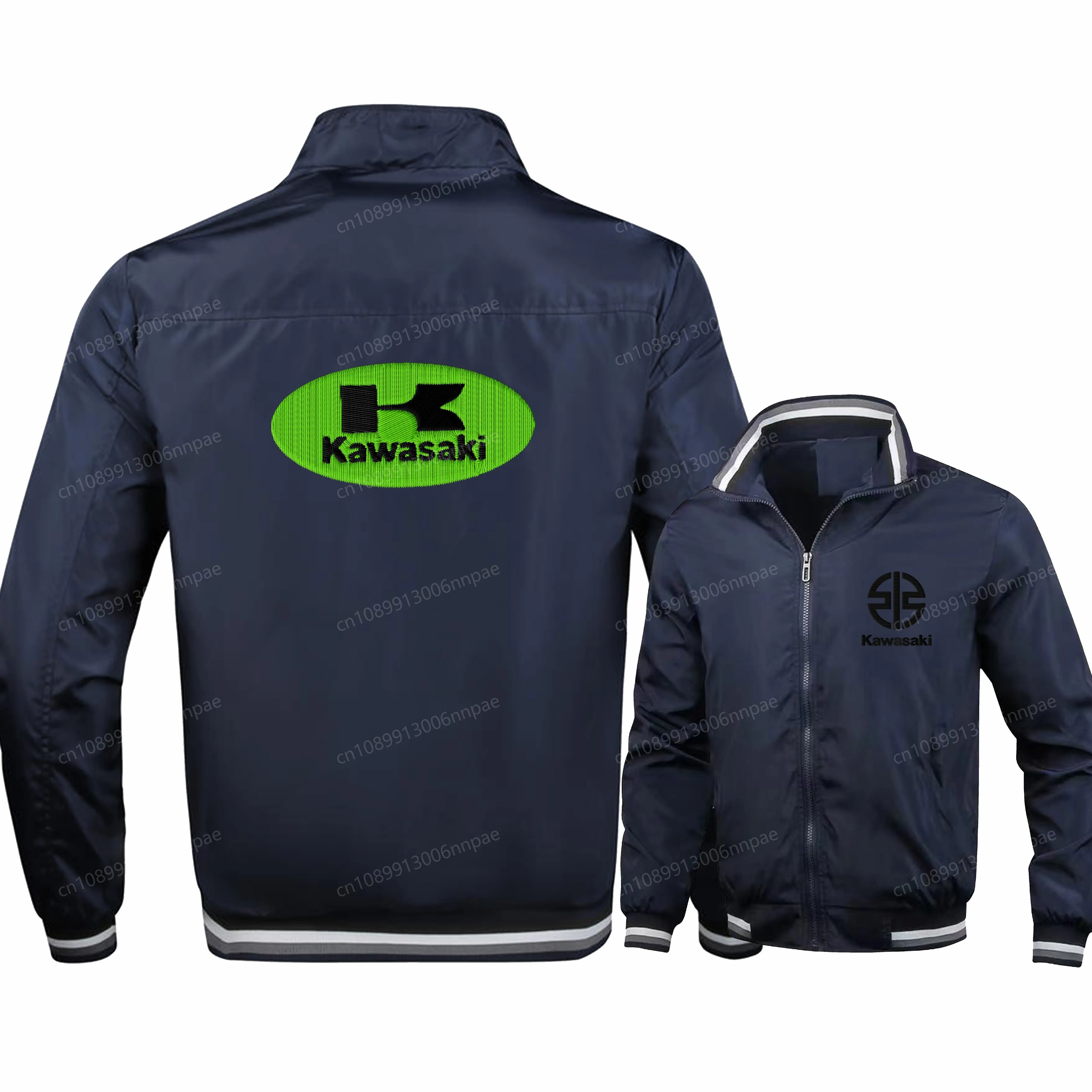 

Coat Embroidery Kawasaki 3D Printing Motorcycle Uniform Motorcyclist Jacket Sports Zip Up Men's Coats Jackets for Man Clothing