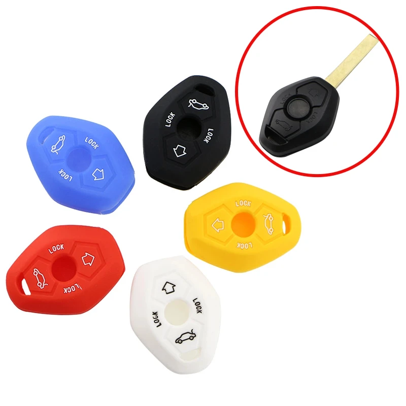 3 Buttons Remote Silicone Key Protector FOB Case Cover for BMW 7 Series X3 X5 Z3 Z4 3 5 E38 E39 E46 E83 M5 325i