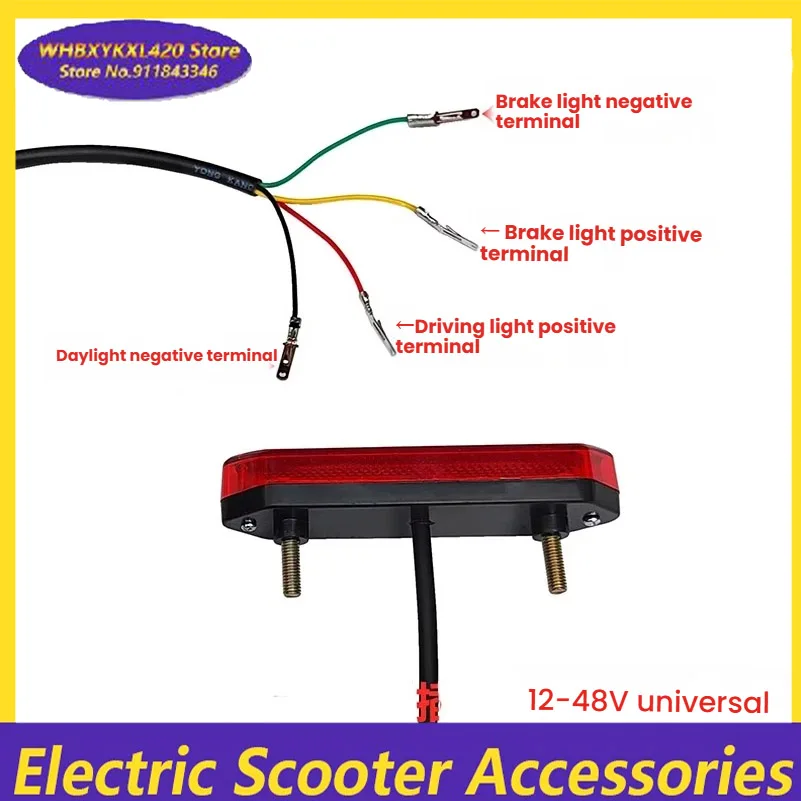 Bremslichtsignal LED-Rücklicht 48V mit Halterung, Nachtsicherheits-Rücklicht für kleine Citycoco Elektroroller-Zubehörteile – Detail 6