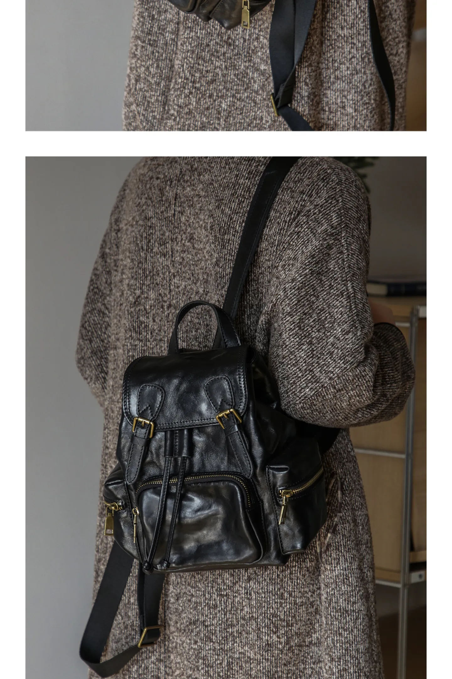 PNDME Mode Vintage Luxus handgefertigter Damenrucksack aus erstklassigem Rindsleder für Outdoor-Reisen und Partys, echter Leder-Rucksack für Frauen. – Detail 16