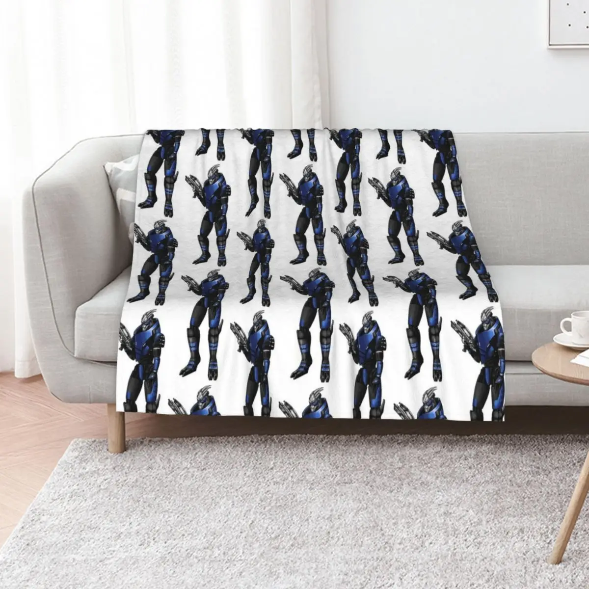 Garrus Vakarian Throw Blanket Blankets For Sofas Sofas halloween cosplay anime Nap decorative Blankets