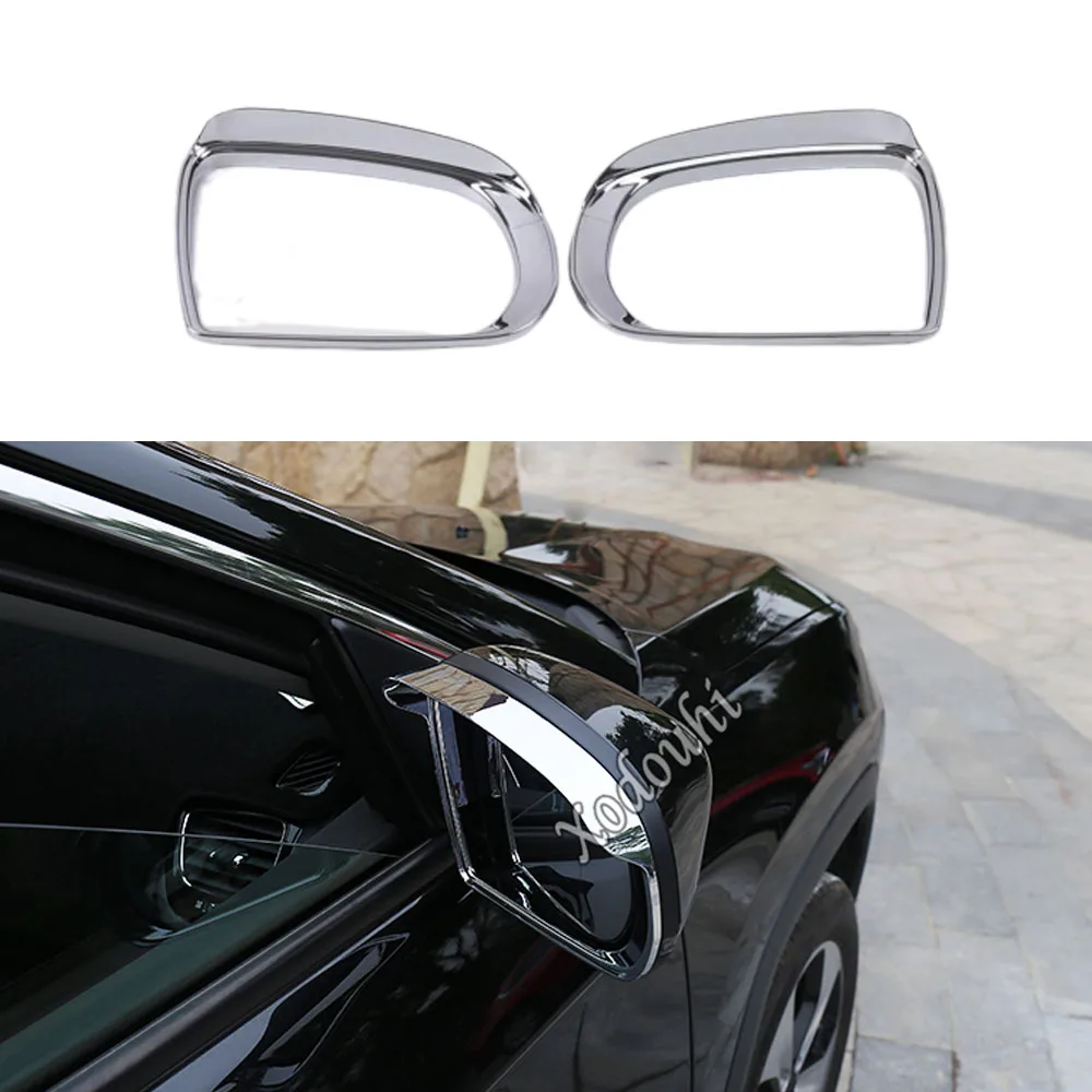 For Jeep Compass 2017 2018 2019 2020 2021 2022 Eyebrow Rear View Side Glass Mirror Trim Frame Stick Rain Shield Sun Visor Shade