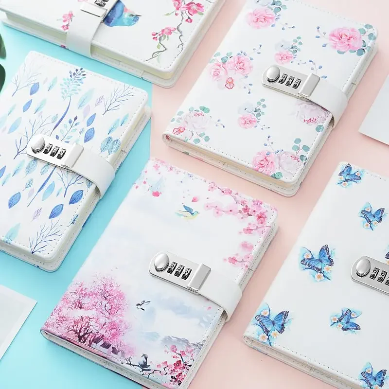 

A5 Diary with Code Lock Blockade Notepad Girls Password Book Cute Thick Journals Notebooks School School Supplies New