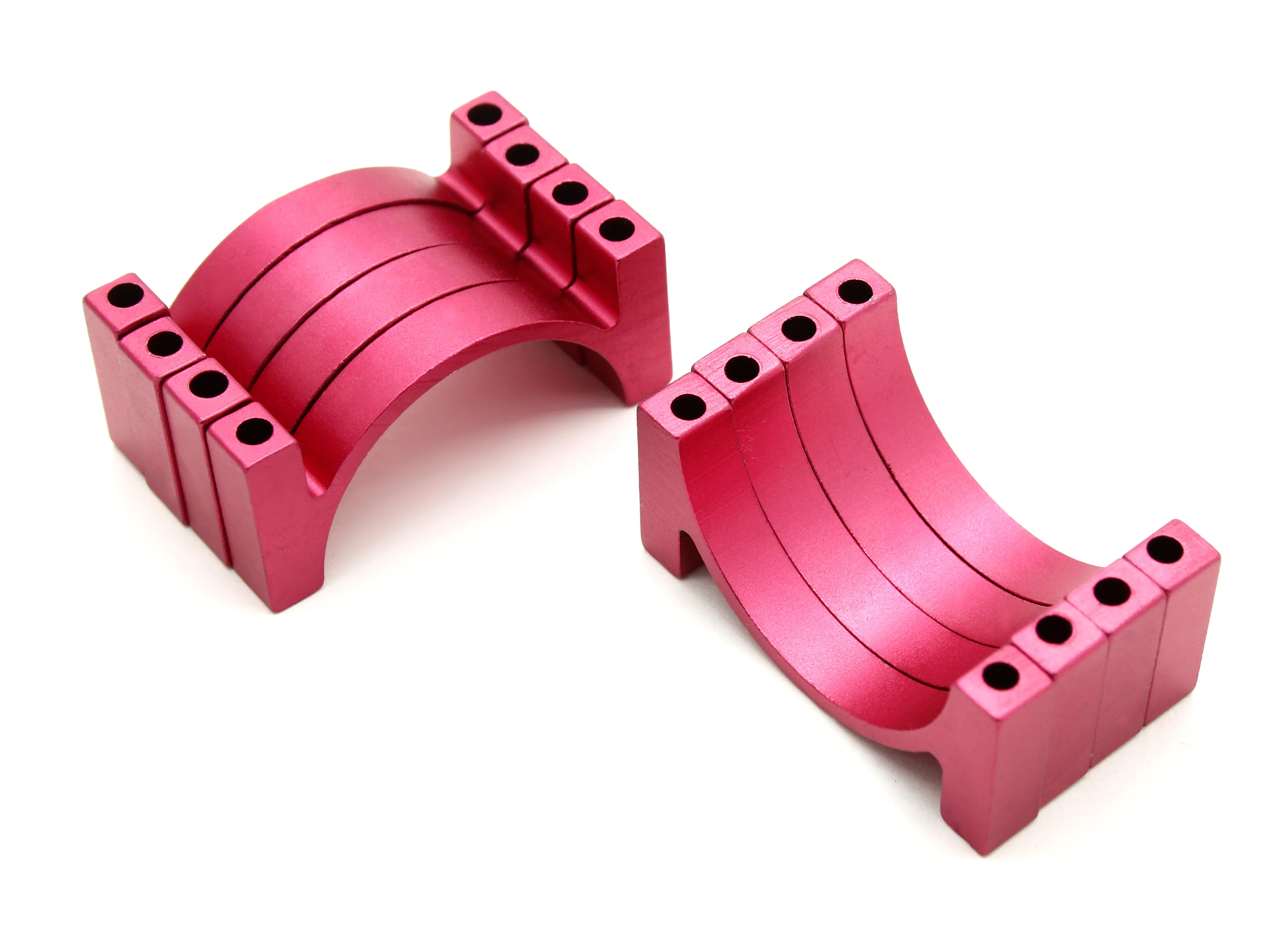 Red Anodized CNC semicircle alloy tube clamp (incl. nuts & bolts) 28mm