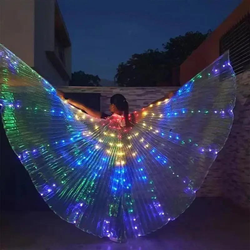 

360 Degrees Light Up LED Wings Glow Light Up Costumes LED Wings Glow Light Up Costumes For Belly Dance Carnival Rave Bar